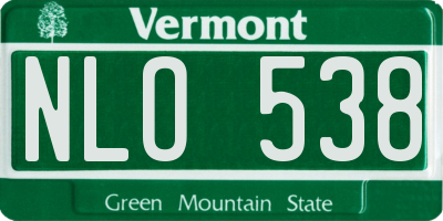 VT license plate NLO538