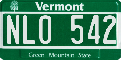 VT license plate NLO542