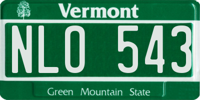 VT license plate NLO543