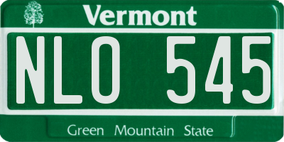 VT license plate NLO545