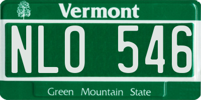 VT license plate NLO546