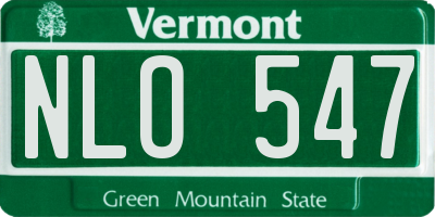 VT license plate NLO547