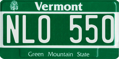 VT license plate NLO550