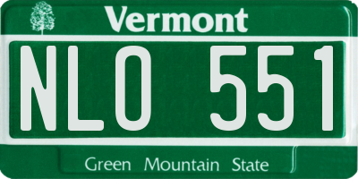 VT license plate NLO551