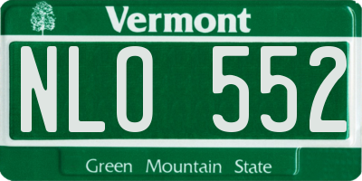 VT license plate NLO552