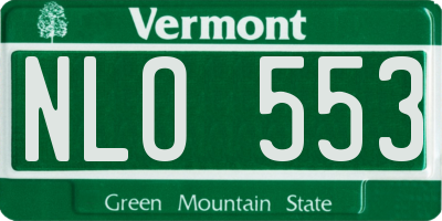 VT license plate NLO553