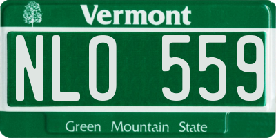 VT license plate NLO559