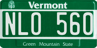 VT license plate NLO560