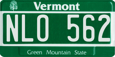 VT license plate NLO562
