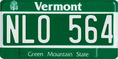 VT license plate NLO564
