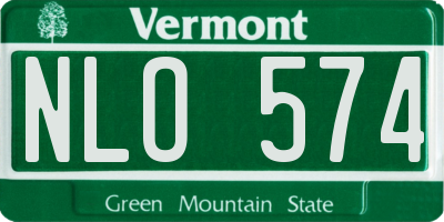 VT license plate NLO574