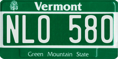 VT license plate NLO580