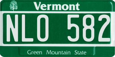 VT license plate NLO582