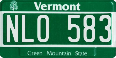 VT license plate NLO583