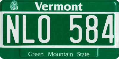 VT license plate NLO584