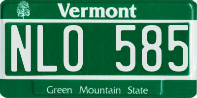 VT license plate NLO585
