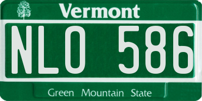 VT license plate NLO586