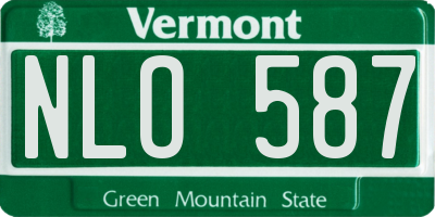 VT license plate NLO587