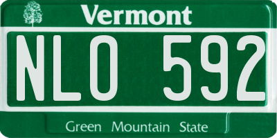 VT license plate NLO592