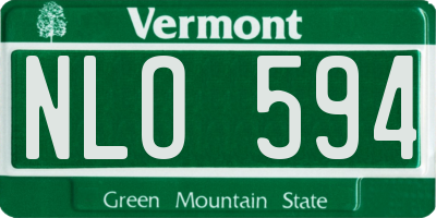 VT license plate NLO594