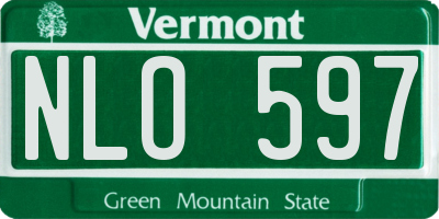 VT license plate NLO597
