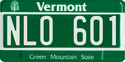 VT license plate NLO601
