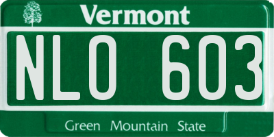 VT license plate NLO603