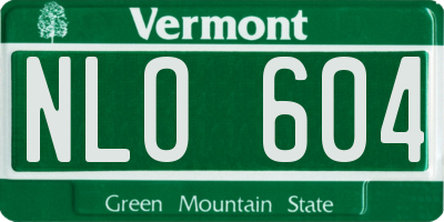 VT license plate NLO604