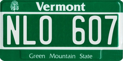 VT license plate NLO607