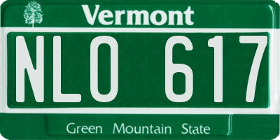 VT license plate NLO617