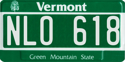 VT license plate NLO618