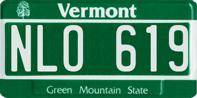VT license plate NLO619