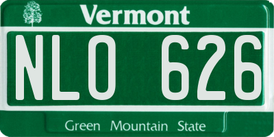 VT license plate NLO626