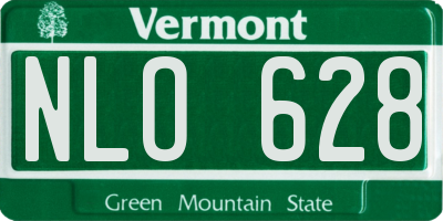 VT license plate NLO628