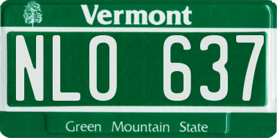 VT license plate NLO637