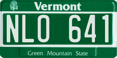 VT license plate NLO641