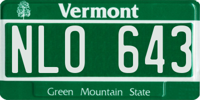 VT license plate NLO643