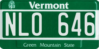 VT license plate NLO646