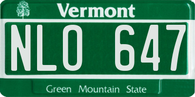 VT license plate NLO647