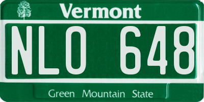 VT license plate NLO648