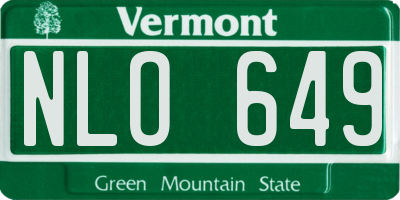 VT license plate NLO649