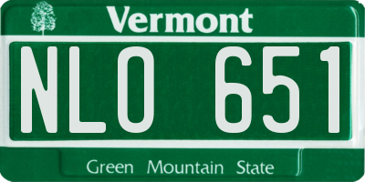 VT license plate NLO651