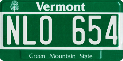 VT license plate NLO654