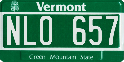 VT license plate NLO657