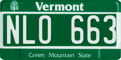 VT license plate NLO663