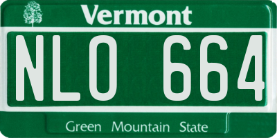 VT license plate NLO664
