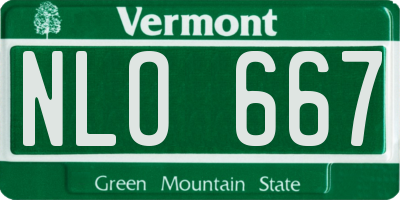 VT license plate NLO667