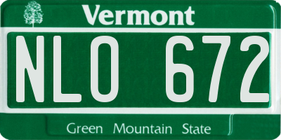 VT license plate NLO672