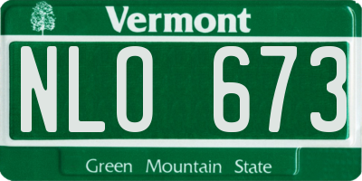 VT license plate NLO673