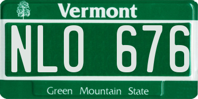 VT license plate NLO676